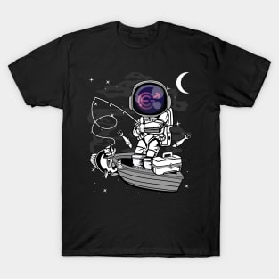 Astronaut Fishing Evergrow EGC Coin To The Moon Crypto Token Cryptocurrency Blockchain Wallet Birthday Gift For Men Women Kids T-Shirt